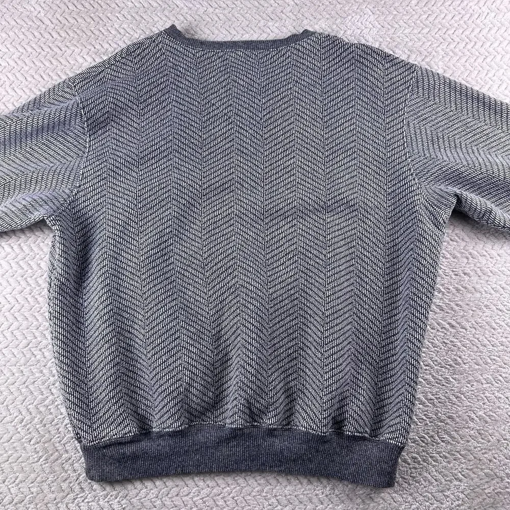 Vintage 1980’s Geometric Adult Large Knit Pullover Sweater Embroidered Golf Gray